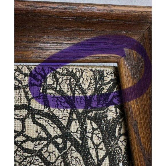 KayDee Red Barn Winter Scene Linen Print Wood Framed Wall Hanging Art 16"x16" - Picture 2 of 9